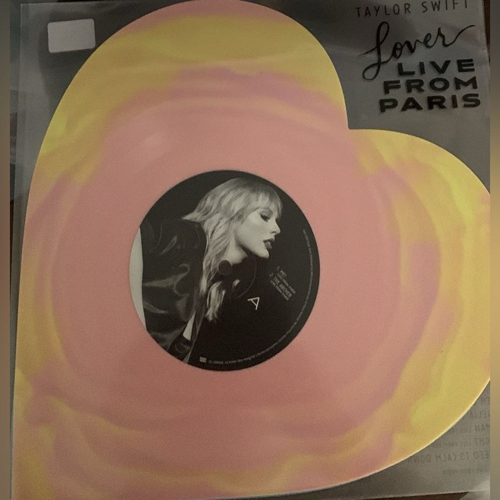 Taylor Swift Heart-Shaped Vinyl in Pink and Yellow